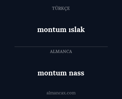 montum ıslak - montum nass