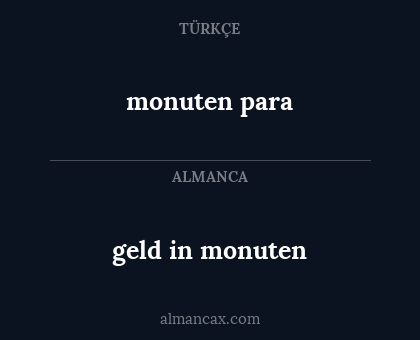 monuten para - geld in monuten