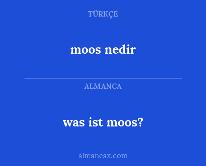 was ist moos? - moos nedir