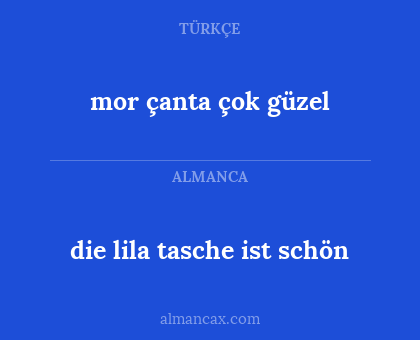 mor çanta çok güzel - die lila tasche ist schön