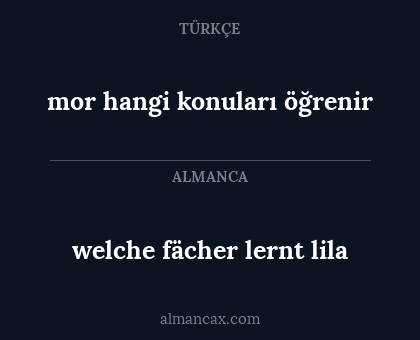 mor hangi konuları öğrenir - welche fächer lernt lila