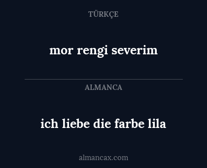 ich liebe die farbe lila - mor rengi severim