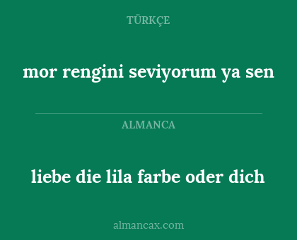 mor rengini seviyorum ya sen - liebe die lila farbe oder dich