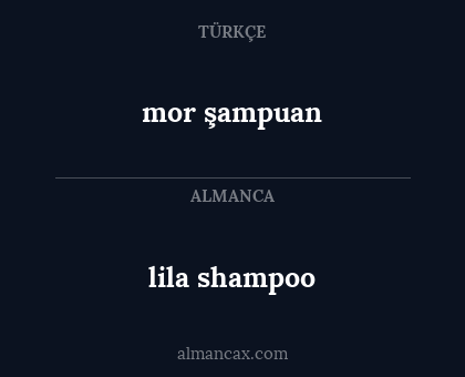 lila shampoo - mor şampuan