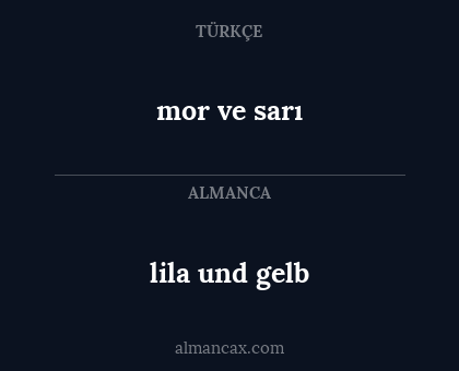 mor ve sarı - lila und gelb