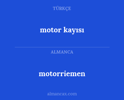 motorriemen - motor kayısı