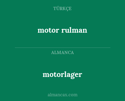 motor rulman - motorlager