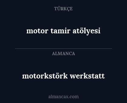 motor tamir atölyesi - motorkstörk werkstatt