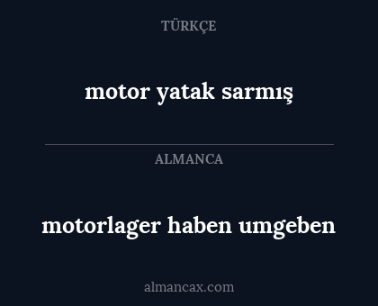 motorlager haben umgeben - motor yatak sarmış