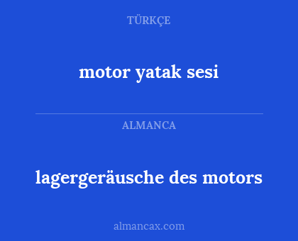 lagergeräusche des motors - motor yatak sesi