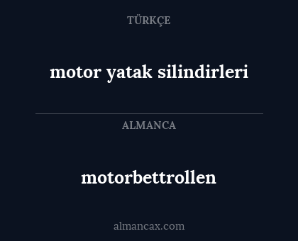 motorbettrollen - motor yatak silindirleri