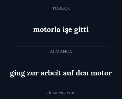 motorla işe gitti - ging zur arbeit auf den motor