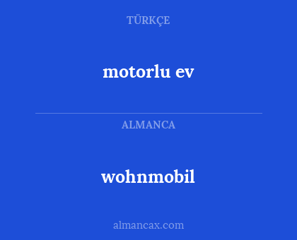 wohnmobil - motorlu ev