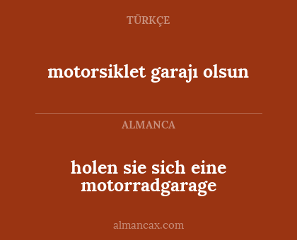 motorsiklet garajı olsun - holen sie sich eine motorradgarage