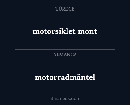 motorsiklet mont - motorradmäntel