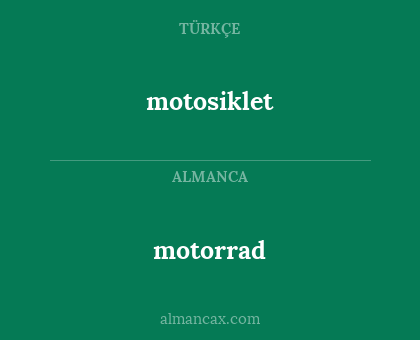 motorrad - motosiklet