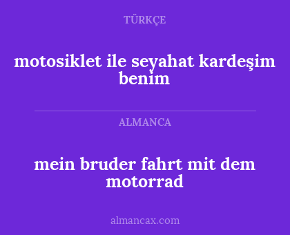 motosiklet ile seyahat kardeşim benim - mein bruder fahrt mit dem motorrad