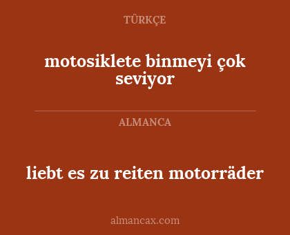 liebt es zu reiten motorräder - motosiklete binmeyi çok seviyor
