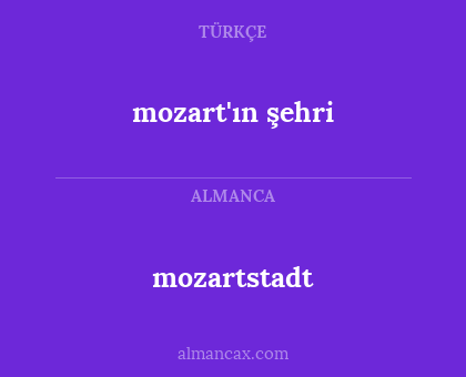mozart'ın şehri - mozartstadt