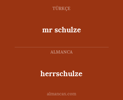 herrschulze - mr schulze