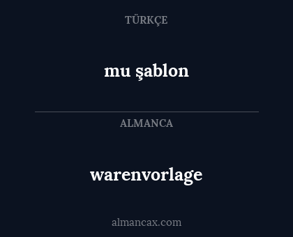 mu şablon - warenvorlage