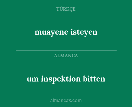 muayene isteyen - um inspektion bitten