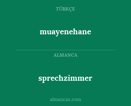 muayenehane - sprechzimmer