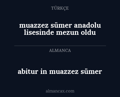 muazzez sümer anadolu lisesinde mezun oldu - abitur in muazzez sümer
