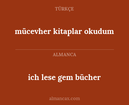 ich lese gem bücher - mücevher kitaplar okudum