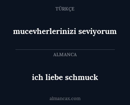 ich liebe schmuck - mucevherlerinizi seviyorum