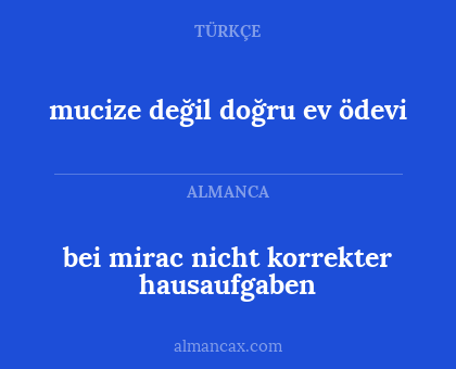 bei mirac nicht korrekter hausaufgaben - mucize değil doğru ev ödevi