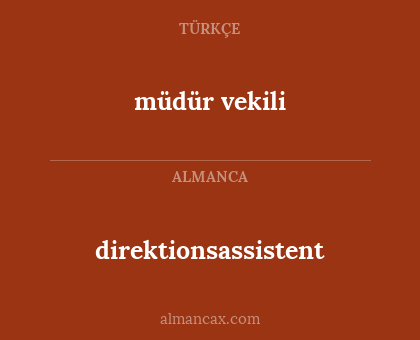 müdür vekili - direktionsassistent