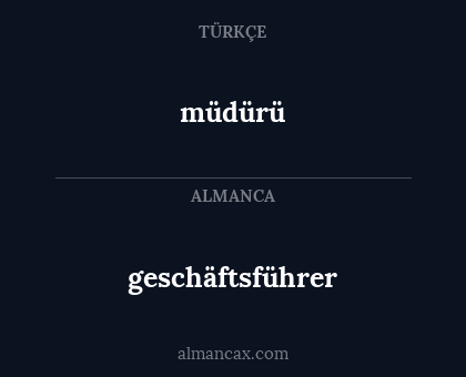 geschäftsführer - müdürü
