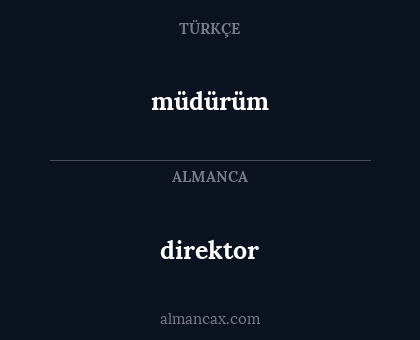direktor - müdürüm