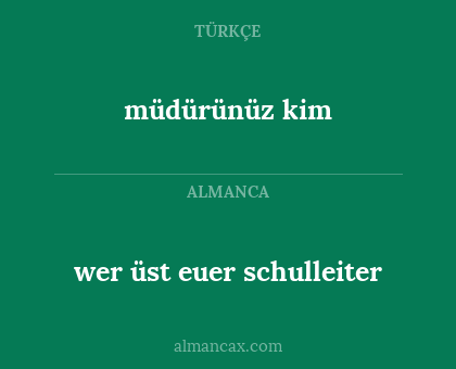 müdürünüz kim - wer üst euer schulleiter