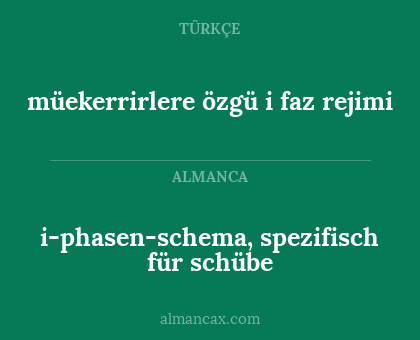 müekerrirlere özgü i faz rejimi - i-phasen-schema, spezifisch für schübe