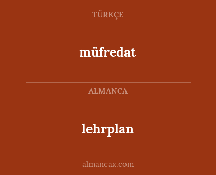 lehrplan - müfredat