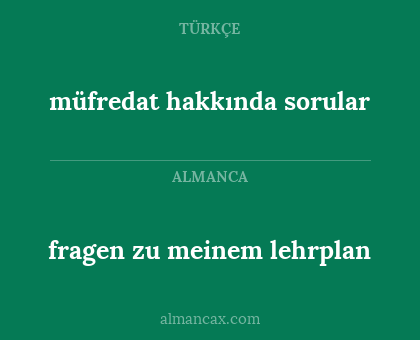 müfredat hakkında sorular - fragen zu meinem lehrplan