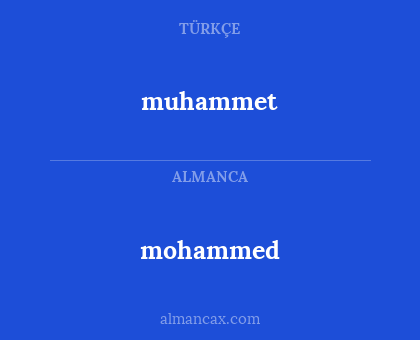 mohammed - muhammet