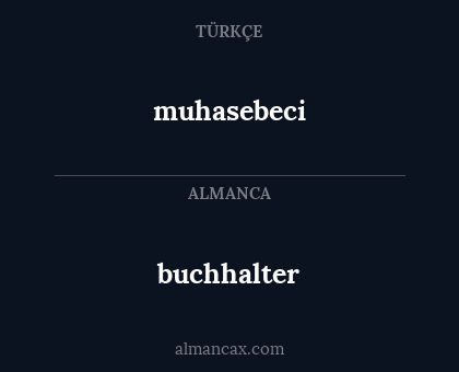 muhasebeci - buchhalter