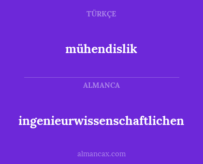 mühendislik - ingenieurwissenschaftlichen
