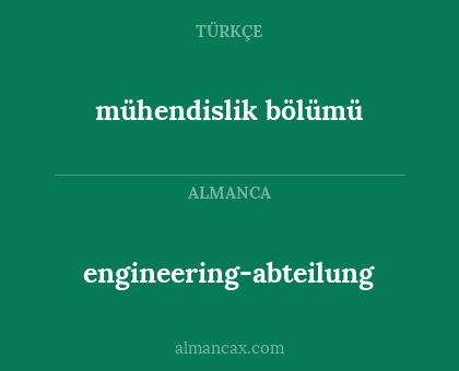 engineering-abteilung - mühendislik bölümü
