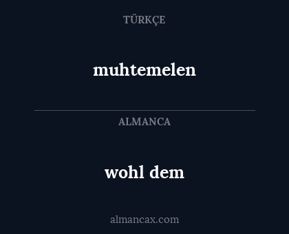 wohl dem - muhtemelen