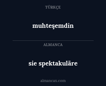 sie spektakuläre - muhteşemdin