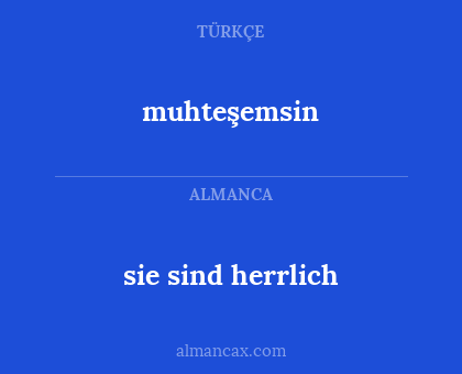 muhteşemsin - sie sind herrlich