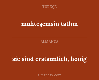 muhteşemsin tatlım - sie sind erstaunlich, honig