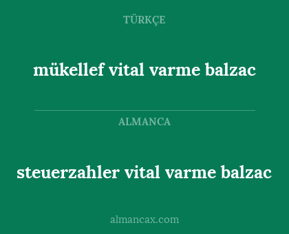 steuerzahler vital varme balzac - mükellef vital varme balzac