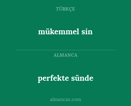 mükemmel sin - perfekte sünde