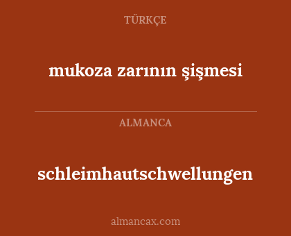 schleimhautschwellungen - mukoza zarının şişmesi