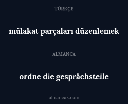 ordne die gesprächsteile - mülakat parçaları düzenlemek